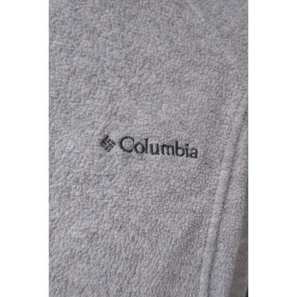 Columbia Womens Medium Grey Fleece Full Zip Hike Camping Outdoors Logo Jacket - Picture 4 of 13
